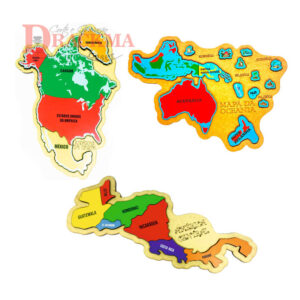 Kit Quebra-cabeça Mapa América do Norte, América Central Ístmico e Oceania