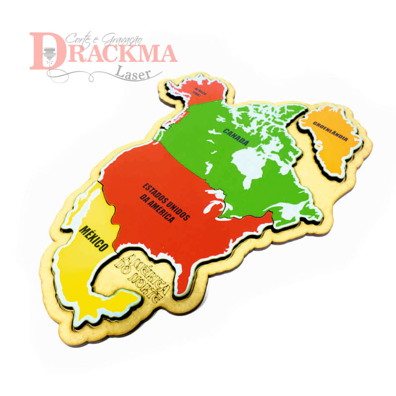 Kit Quebra-cabeça Mapa América do Norte, Oceania, América Central Ístmico e Insular - Imagem 3
